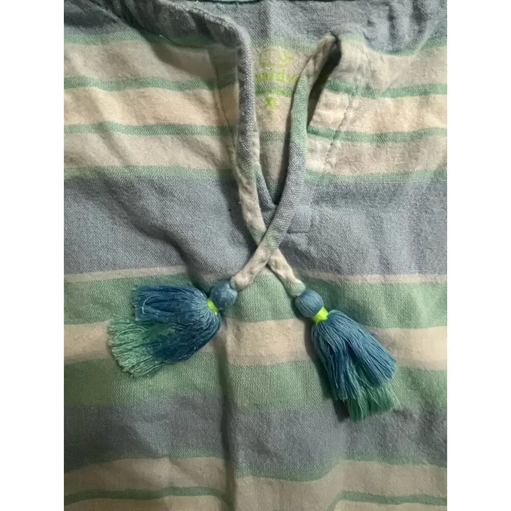 Vineyard Vines Girls Light Blue, Mint & White Striped Swim Coverup